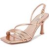 QUEEN HELENA Sandali a Pianta Larga con Tacco Medio a Fascia Incrociata Casual Eleganti Donna ZM9306 (Champagne, Numeric_37)