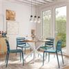 DEGHI Tavolo rotondo 120 cm con top rovere e gambe incrociate bianco - Focal