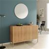 DEGHI Credenza 120x76h cm in legno naturale e cannettato con struttura in acciaio champagne - Kloser
