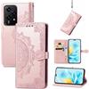 Fertuo Cover per Honor 200 Lite 5G, Custodia Portafoglio a Libro in Pelle Flip Cover con Porta Carte, Chiusura Magnetica [Disegni di Mandala] Case Antiurto per Honor 200 Lite 5G, Oro Rosa