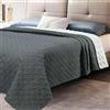 WOLTU Copriletto Trapuntato Matrimoniale Trapunta Autunnale Reversibile in Morbida Microfibra Grigio Scuro + Crema 240x260 cm