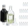 Relaxdays Set 20 Bottigliette in Vetro per Bomboniere, Bottiglie da 50 ml, Barattolini con Tappo, Trasparente Argentato, Ferro