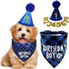 BOBOZHONG Cappello Compleanno Cane Bandana,Farfallina Cane con 9 Numeri Glitter,per Cani di Compleanno,Per Dare Agli Animali Una Festa Di Compleanno (Blu)