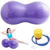 DAJASD Palla da ginnastica, 90 x 45 cm, con pompa ad aria, anti-burst Peanut Massaggio, per gravidanza, fitness, per yoga, ginnastica, allenamento nucleare, viola
