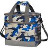 Morbuy Borsa Termica Porta Pranzo, 15L Borsa Porta Pranzo, Porta Pranzo Termico Portatile, Riutilizzabile Borsa Termica Borsa Frigo per la Lavoro y Picnic (Mimetica blu,Taglia unica)