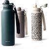 MAMEIDO Borraccia Termica con Cannuccia 700 ml, Termo Isolata senza Perdite, Thermo per Bevande Calde, Senza BPA, Borracce Termiche Inox Palestra (Ocean Bloom)