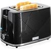 briebe Elegance Tostapane a Fessura Larga a 2 Fette, 7 Livelli di Tostatura, Pinze per Toast, Funzione Stop, Riscalda e Scongela, Vassoio Raccogli Briciole, 870W, Design Moderno Nero