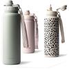 MAMEIDO Borraccia Termica con Cannuccia 700 ml, Termo Isolata senza Perdite, Thermo per Bevande Calde, Senza BPA, Borracce Termiche Inox Palestra (Desert Sage)