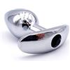 BONDAGERIE® Plug anale a T con gioiellino nero, intercambiabile, sacchetto incluso, Taglia S