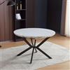 Indomita Tavolo Rotondo allungabile Evelina Piano Effetto Marmo Bianco Lucido 120x120x76H