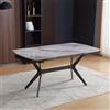 Indomita Tavolo allungabile Piano Ceramica Effetto Marmo Grigio Chiaro Lucido Riley 160x90x76H