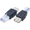 Hxyxbnhno Adattatore Ethernet femmina ad alta velocità da USB femmina a RJ45 maschio, adattatore per trasferimento USB, per uso in ufficio, 2 pezzi