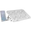 Mars Gaming MNBC23, Base di Raffreddamento e Supporto 16, 6 Ventole Controllabili con LED Blu, Stand 6 Posizioni, Supporto Smartphone, 2 USB 2.0, Bianco