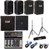 Italian Stage IS SPX12A 2Casse 400w+S115A Subwoofer+ 2MIX4FXU+Cover+Stativi+Cavi