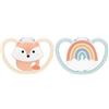 NUK Succhietto Space in silicone taglia 1, volpe/arcobaleno