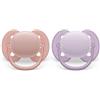 Avent Philips Avent Succhietto ultra morbido SCF091/31 0-6 mesi viola/rosa 2 pezzi