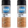FEROX Fondo per Legno 400 ml, Fondo aggrappante per verniciatura, colore Grigio, Primer superfici interno/esterno, Primer Legno, rapida essicazione, lunga durata (Confezione da 2)