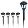 Relaxdays Lampade Solari da Giardino, Set da 5, LED Luce con Paletto per Fissaggio, per Esterni, HxD: 39 x 11 cm, Nero