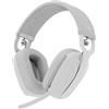 Logitech Zone Vibe 100 Cuffie Wireless Over-Ear Leggere con Microfono con Eliminazione del Rumore, Auricolare Bluetooth Multipoint, Compatibile con Teams, Google Meet, Zoom, Mac/PC - Bianco