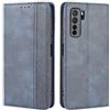 HualuBro Cover per Huawei P40 Lite 5G, Flip Cover a Libro in Retro PU Pelle Magnetica Antiurto Case Portafoglio Custodia per Huawei P40 Lite 5G Cover (Blu)