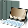 WINCHKING Tastiera per Samsung Galaxy Tab A9 Plus 11, Cover con Tastiera Galaxy Tab A9+, Italiano Bluetooth Retroilluminata Rimovibile Keyboard per Samsung a9 Plus Tablet 2023 11 Pollici, verde scuro