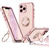 XYZ Cover per iPhone 11 Pro Max con Cover con Doppio Anello a Forma di Cuore con Cordino per Ragazze e Donne, Cover Protettiva di Lusso per iPhone 11 Pro Max, Rosa