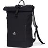 MOCLOLY Rolltop, zaino da donna e uomo, impermeabile, con scomparto per computer portatile, elegante zaino da viaggio per università, lavoro, città, viaggi, nero, Nero