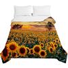 Surwin Trapuntino Copriletto Trapuntato Primaverile Estivo,Stile Moderno,Trapuntino in Morbida Microfibra con Stampa Girasole 3D Leggero Coperta Letto Singolo Matrimoniale (Campo,230x280cm)