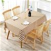 FANSU Tovaglia Plastificata PVC Rettangolare Tovaglie Plaid Minimalista Impermeabile Antimacchia Tavolo da Pranzo Copritavolo per Soggiorno Cucina Giardino Feste Picnic (Cachi,90x140cm)