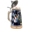 EVERSTYLE Boccale di birra con coperchio, 0,6 l, realizzato a mano, con motivo tedesco, boccale tradizionale per birra, casa e collezione, regalo per uomini e amanti della birra
