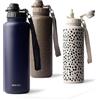 MAMEIDO Borraccia Termica con Cannuccia 700 ml, Termo Isolata senza Perdite, Thermo per Bevande Calde, Senza BPA, Borracce Termiche Inox Palestra (Dark Night)