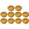 cyclingcolors 10 x Griglia di ventilazione per aerazione rotonda in plastica, diametro incasso, 50 mm, altezza 12,5 mm, copertura per soffitto e falegnameria, marrone chiaro