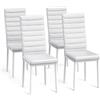 Bealife Set di 4 Sedie da Pranzo con Schienale Alto Imbottite Moderne per Cucina e Sala da Pranzo, Bianca Similpelle