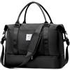 HPLQQ Grande Borsone da Viaggio Donna Bagaglio a Mano, Borsa Sportiva Borsone da Palestra con Scomparto per le Scarpe, Borsa da Weekend, Ospedale Parto, Danza, 50L,A02-Nero
