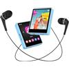 Diofox Mini Lettore MP3 da 64 GB con Bluetooth 5.3,Lettore MP3 Portatile Touchscreen Completo con Altoparlante,Radio FM,Registratore Vocale,E-book,Suono HiFi,Ideale per lo Sport,Memoria Espandibile da 128GB