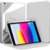 VAGHVEO Custodia Rotante per iPad 9,7 Pollici (6a/5a Generazione, 2018/2017)/ iPad Air 2 / Air 1 con Portapenne, Modello Custodie a Libro Shell con Rotazione a 360 Gradi Chiaro Retro Cover, Grigio