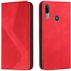 Mo-Somnus Cover per Motorola Moto E6 Plus, Custodia Motorola Moto E6 Plus Portafoglio, Cover Protettiva Libro Antiurto Case Flip Wallet Custodia Pelle PU con [3 Slot per Schede] [Magnetica] (Rosso)