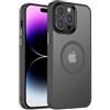 OUBELI Magnetico Cover per iPhone 15 Pro Custodia Compatibile per MagSafe Antiurto Protezione di Livello Militare Cover Traslucida Matte Sottile Liscia Custodia, Nero
