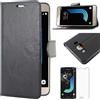 ebestStar - Cover Compatibile con Samsung J5 2016 Galaxy SM-J510F Custodia Portafoglio Pelle PU Protezione Libro Flip, Nero + Pellicola Vetro Temperato [Apparecchio: 145.8 x 72.3 x 8.1mm, 5.2'']
