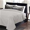 WOLTU Copriletto Trapuntato Matrimoniale Trapunta Autunnale Reversibile in Morbida Microfibra Grigio Chiaro 240x260 cm