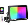 YOJZMA 1Pcs 100W Intelligente Faro LED RGB esterno con spina, controllo app