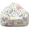 Mateju Pouf Poltrona a Sacco, Gatti Che Si Divertono 3D Pouf Letto Singolo Morbido, Pouf Sacco di Fagioli Senza Riempimento, Pouf Poltrona di Fagioli per Adulti e Bambini (M,Fiore)