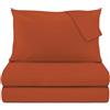 KASANOVA Completo Letto Matrimoniale Cotone ruggine New Cotton