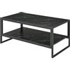 Easycomfort Tavolino da Caffè Nero Effetto Marmo con Ripiano Inferiore, per Soggiorno o Ufficio, 106x50x45cm