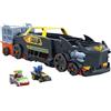 Hot Wheels RacerVerse - La fuga di Batman, veicolo trasformabile in pista circuito a 3 corsie, include 2 macchinine, Batman Die-Cast e RacerVerse Joker, giocattolo per bambini, 4+ anni, HXN21