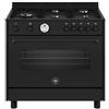 La Germania Cucina a Gas 5 Fuochi con Forno a Gas Ventilato Larghezza x Profondita 90x60 Classe Energetica A colore Total Black - AMN965GTN24
