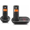 Motorola Voice - E212 2 Telefoni Cordless Digitali con Segreteria Telefonica, Fino a 12 Minuti di Registrazione Segreteria, Intercettazione Chiamate, Tasto Non Disturbare, Nero