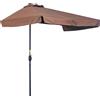 Outsunny Ombrellone Rettangolare da Terrazza e Giardino con Manovella, 230x130x249cm, Caffè|Aosom