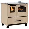 La Nordica Extraflame CUCINA A LEGNA LA NORDICA EXTRAFLAME FAMILY 4,5 CON RIVESTIMENTO IN ACCIAIO PORCELLANATO 7,5 KW COLORE CARAMELLO AD ARIA