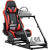 Zootopo Supporto Per Volante Da Corsa Simulator Cockpit Con Sedile Rosso